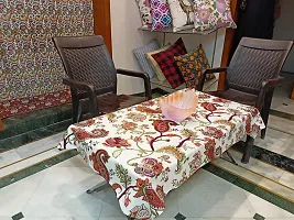 Arohi Cotton Tablecloth Leaf Print Table Cover Dining Table Cloth (35 X 55, Red Paisley)-thumb2