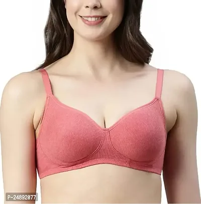 Stylish Pink Cotton Blend Solid Bras For Women-thumb0