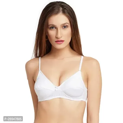 Stylish White Cotton Solid Everyday Bras For Women-thumb0