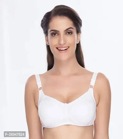 Stylish White Cotton Solid Everyday Bras For Women