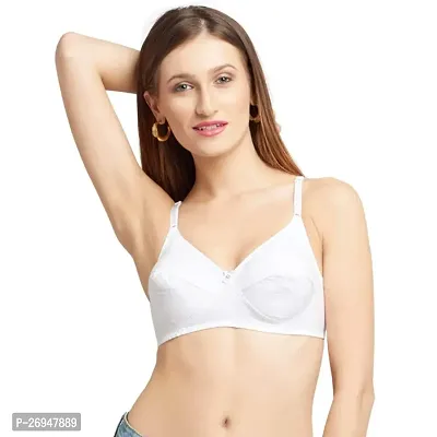 Stylish White Cotton Solid Everyday Bras For Women