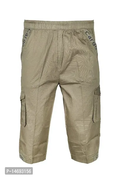 Classic Cotton Solid 3/4th Shorts for Men