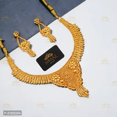 Siraaz Gold Plated Ethnic NECKLACE SET for women with earrings