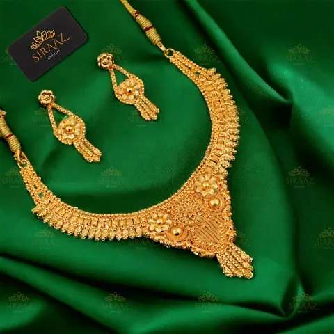 Siraaz Plated Ethnic NECKLACE SET for women with earrings