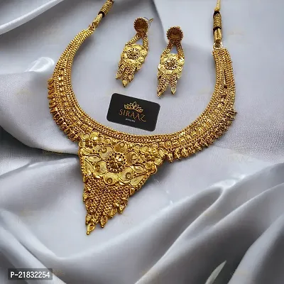 Siraaz Gold Plated  NECKLACE SET for women with earrings