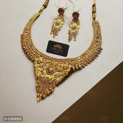 Siraaz Gold Plated  NECKLACE SET for women with earrings