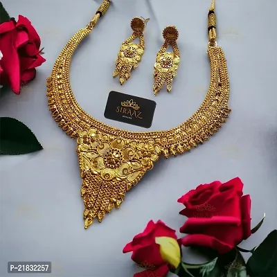 Siraaz Gold Plated  NECKLACE SET for women with earrings