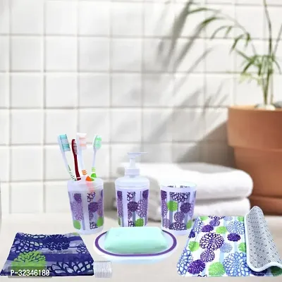 Stylish Printed Bathroom Accessories Set,7 Pcs