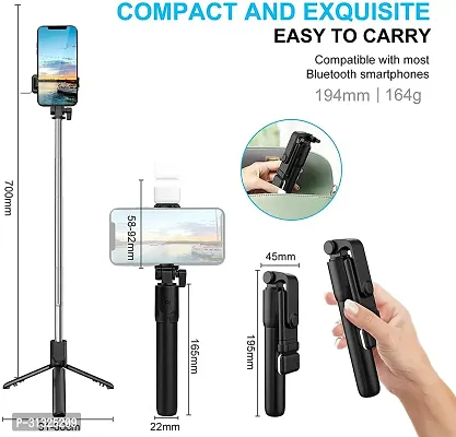 Selfie Stick with Light Tripod Stand Bluetooth Extandable Selfie Stick Tripod-thumb3