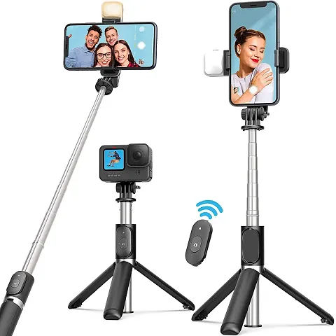 Nick Jones Selfie Stick with Tripod Stand, Bluetooth Extendable Tripod for Mobile Phone, 3-in-1Multifunctional Selfie Stick for All Phone