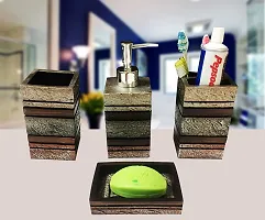 Classy Bathroom Set of 4 (1 Soap Dispenser, 1 Tooth Brush Holder, 1 Soap Dish and 1 Tumbler)-thumb4