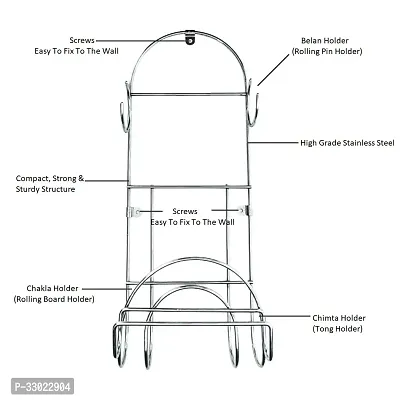 Useful Home Kitchen Steel Wall Mounted Rack-thumb3