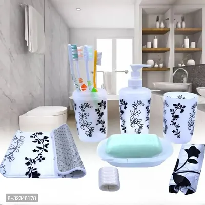 Stylish Printed Bathroom Accessories Set,7 Pcs-thumb0