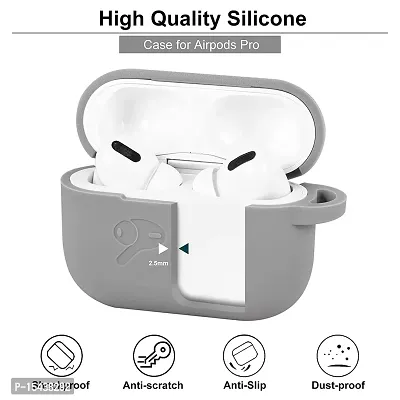 Soft Silicone Case , AirPods Pro Case Cover- Grey-thumb5