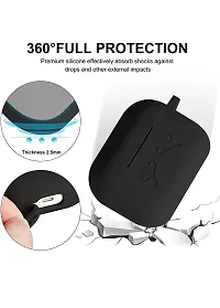 Soft Silicone Case , AirPods Pro Case Cover- Black-thumb3