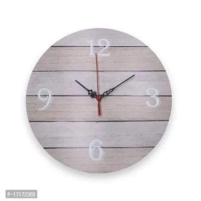 wall clock ,Round wooden Wall Clock for Home Office Bedroom Living Room Kitchen Hall (Brown)-thumb0