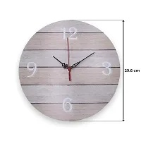 wall clock ,Round wooden Wall Clock for Home Office Bedroom Living Room Kitchen Hall (Brown)-thumb2