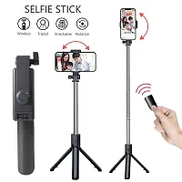 Storia Bluetooth Extendable Selfie Sticks with Wireless Remote and Tripod Stand, 3-in-1 Multifunctional Selfie Stick with Tripod Stand-thumb1