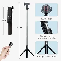 Storia Bluetooth Extendable Selfie Sticks with Wireless Remote and Tripod Stand, 3-in-1 Multifunctional Selfie Stick with Tripod Stand-thumb2