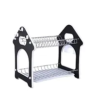 Stainless Steel Kitchen Rack for Crockery, Cutlery, Plate, Glass, Utensils Storage Organiser, Multicolour-thumb2