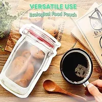 Plastics Transparent Jar Shaped Standup Pouch with Zipper, Bags for Packing Dry Fruits,Nuts, Snacks Pack of 3-thumb2