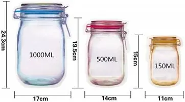 Plastics Transparent Jar Shaped Standup Pouch with Zipper, Bags for Packing Dry Fruits,Nuts, Snacks Pack of 3-thumb3