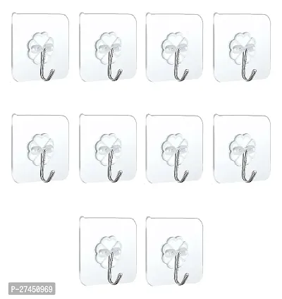 Wall Heavy Duty Strong Nail Free, Kitchen Accessories Items Stainless Steel (Flower Wall Hook, Pack of 10)