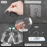 Wall Heavy Duty Strong Nail Free, Kitchen Accessories Items Stainless Steel (Flower Wall Hook, Pack of 10)-thumb2