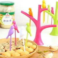 Bird Fruit Fork Set with Stand, 6-Pieces, Multicolour-thumb2