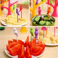 Bird Fruit Fork Set with Stand, 6-Pieces, Multicolour-thumb3