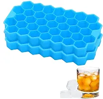 Silicone Ice Mold Ice Cube Moulds Maker 37 Cavity Silicon Ice Tray for Freezer Ice Cube Trays with Lid Multicolor (Pack of 2)-thumb1