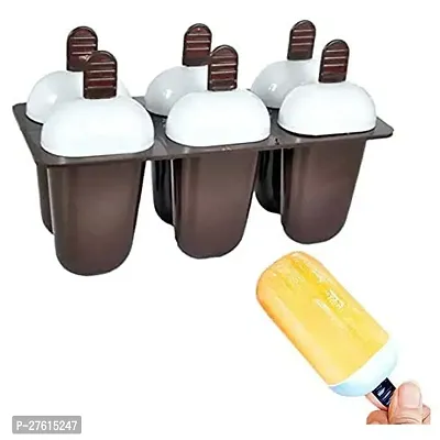 lastic Ice Candy Maker Kulfi Maker Moulds Set with 6 Cups - Multicolour-thumb0