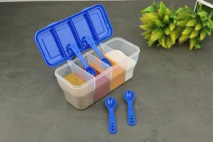 Multipurpose Air-tight 4 Sections Kitchen Storage Containers with 4 Spoon-thumb2