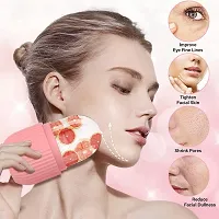 Face Stone Jade Roller Massager And Ice Roller Set Facial Roller 100% Natural Stone Jade Roller For Skin Eye Neck Body Ice Cube Roller Women Men Beauty Silicone Reusable-thumb1