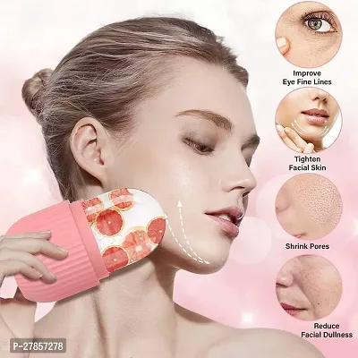 Face Stone Jade Roller Massager And Ice Roller Set Facial Roller 100% Natural Stone Jade Roller For Skin Eye Neck Body Ice Cube Roller Women Men Beauty Silicone Reusable-thumb2