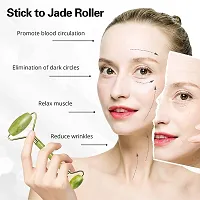 Face Stone Jade Roller Massager And Ice Roller Set Facial Roller 100% Natural Stone Jade Roller For Skin Eye Neck Body Ice Cube Roller Women Men Beauty Silicone Reusable-thumb3