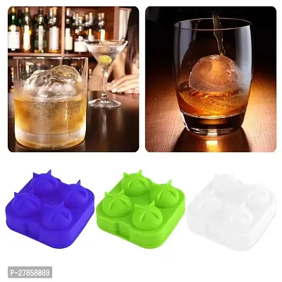 ice Trays for Freezer Whiskey Ice Cube Silicone Ball Maker Mold Sphere Mould 4 Holes New Ice Balls Party Brick Round Tray Bar Tool ice for Whiskey-thumb4