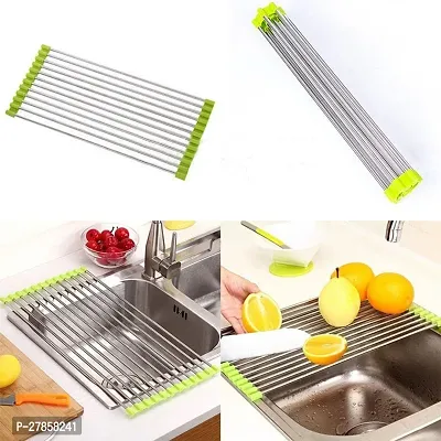 Foldable Drain Rack Kitchen Sink Roll up Dish Drying Rack Portable Dish Rack-thumb4