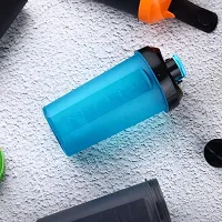 700ml Protein Shaker Bottle with Powder Storage 3-Compartment Gym Shake Blender-thumb1