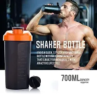 700ml Protein Shaker Bottle with Powder Storage 3-Compartment Gym Shake Blender-thumb3