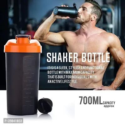 700ml Protein Shaker Bottle with Powder Storage 3-Compartment Gym Shake Blender-thumb4