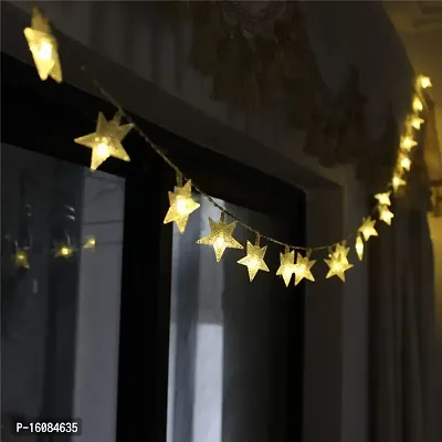 coku 28 LED 10 Meter Star Fairy String Light for Diwali Festival Home, Party, Christmas, Garden Decoration (White)-thumb3