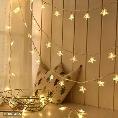 coku 28 LED 10 Meter Star Fairy String Light for Diwali Festival Home, Party, Christmas, Garden Decoration (White)-thumb4