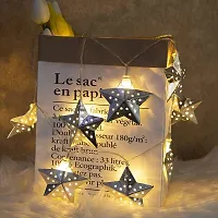 JSTBUY LABEL Metal Star String Lights 16 LED Warm White Fairy Lights Indoor Decoration for Diwali, Birthday, Wedding, Window Desk Mantelpiece Party Kids Room Bedroom (Warm Light)-thumb2