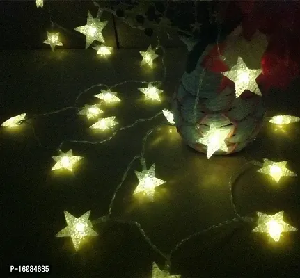 coku 28 LED 10 Meter Star Fairy String Light for Diwali Festival Home, Party, Christmas, Garden Decoration (White)-thumb0