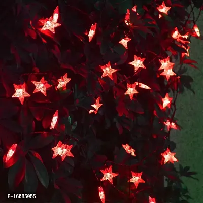 JSTBUY LABEL 28 LED 10M Star Shape LED String Lights Multi Color Fairy Lamp for Christmas Diwali Birthday Wedding Decoration (Red)-thumb3