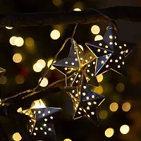 JSTBUY LABEL Metal Star String Lights 16 LED Warm White Fairy Lights Indoor Decoration for Diwali, Birthday, Wedding, Window Desk Mantelpiece Party Kids Room Bedroom (Warm Light)-thumb3