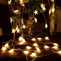 coku 10m Fairy String Lights with 28 LED Star Bulbs for Diwali, Christmas, Festivals and Home Decor (Golden)-thumb2