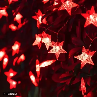JSTBUY LABEL 28 LED 10M Star Shape LED String Lights Multi Color Fairy Lamp for Christmas Diwali Birthday Wedding Decoration (Red)-thumb0