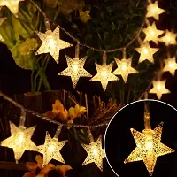 coku 10m Fairy String Lights with 28 LED Star Bulbs for Diwali, Christmas, Festivals and Home Decor (Golden)-thumb1